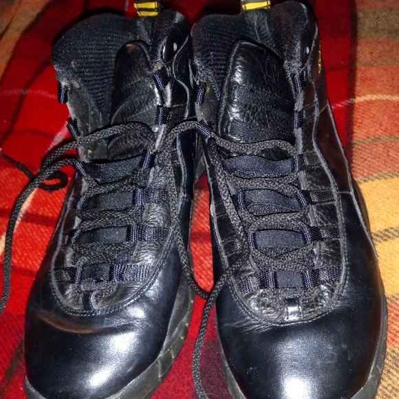 Jordan Other - Air Jordan  10 Retro  NYC  Metallic  black size  8.5 men leather  pre-owned.